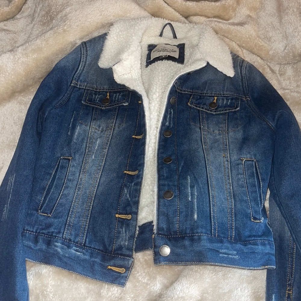 furry jean jacket